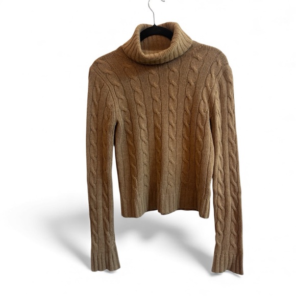 J. Crew Sweaters - J CREW Wool Angora Cashmere Blend Cable Knit Turtleneck Sweater Size Medium